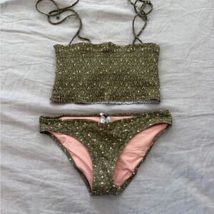 Madewell Olive Floral Bikini Set